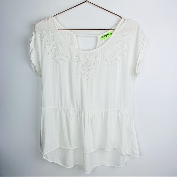 Fresh Brewed Eyelet Open Back Top‎ White - Picture 2 of 8